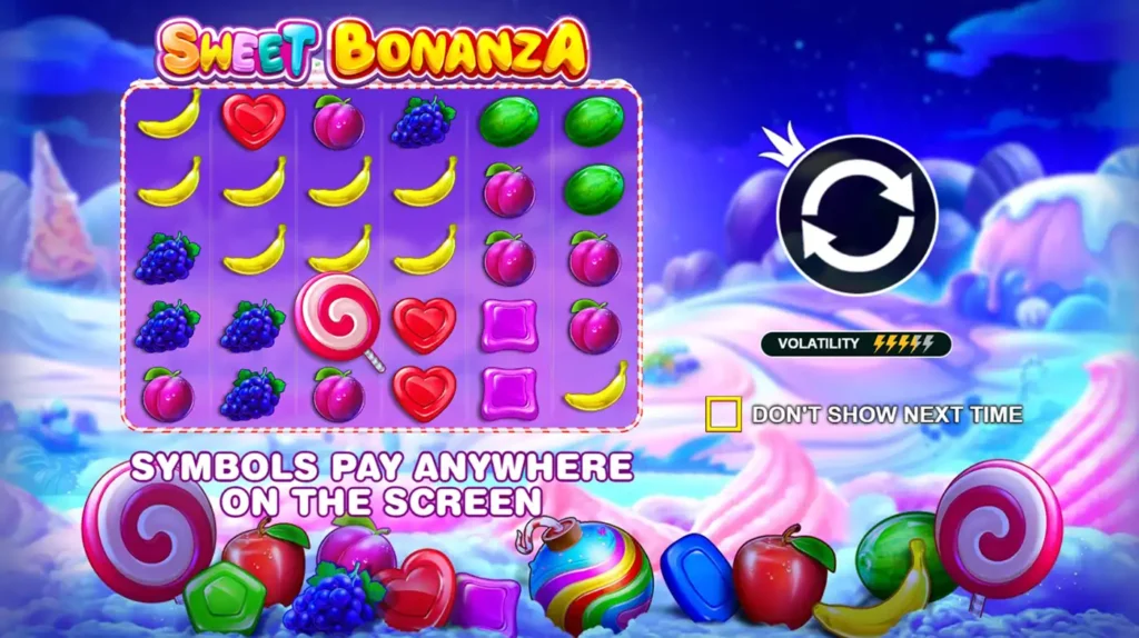 Demo mode of Sweet Bonanza game