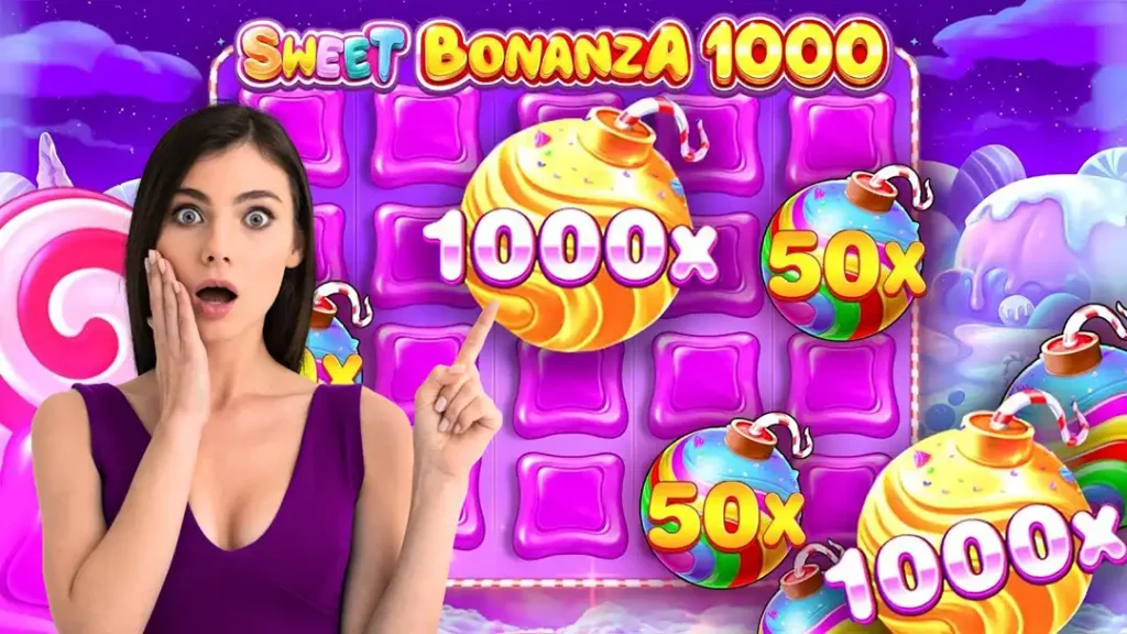 Выпавшие множители х1000 в игре sweet bonanza 1000