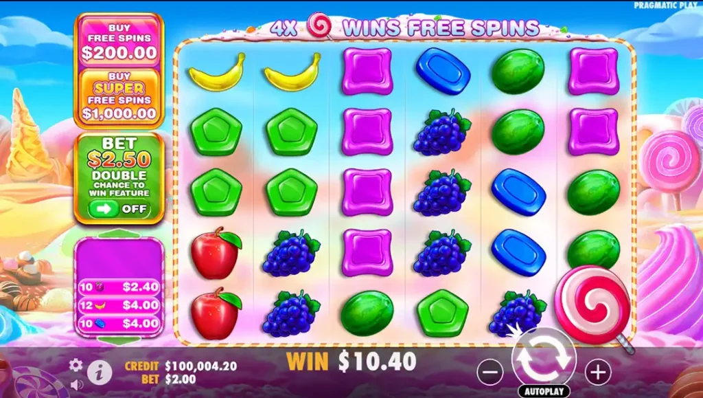 Sweet Bonanza 1000 slot game interface